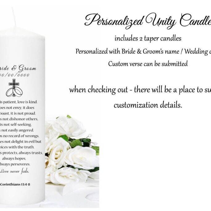 Love Is Patient Kind Unity Candle Personalized For Your Wedding