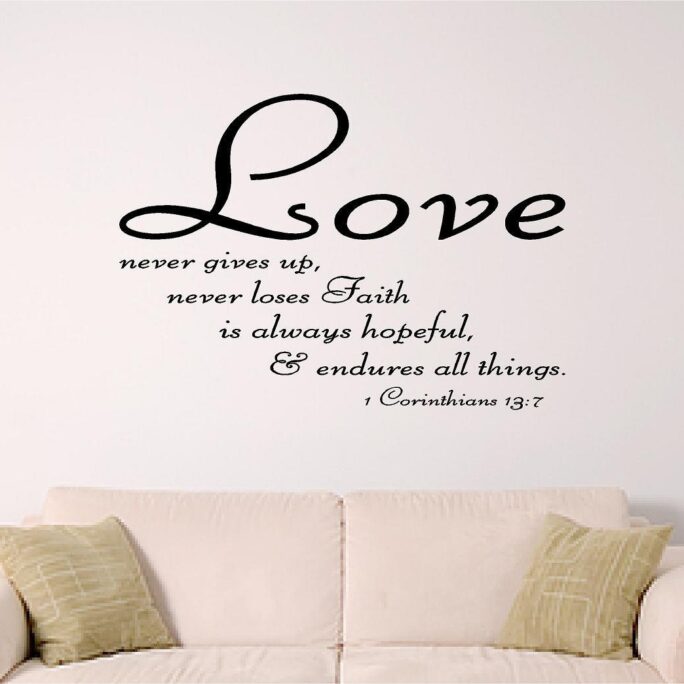 Bible Verse Wall Art, Love Decal, 1 Corinthians