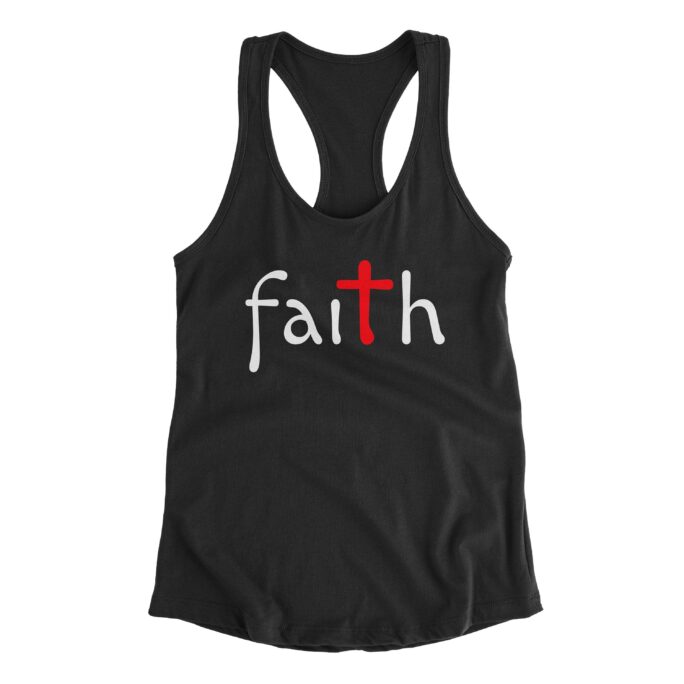 Faith Christian Tank Top For Women - Cross Racerback Workout Clothes Aprojes