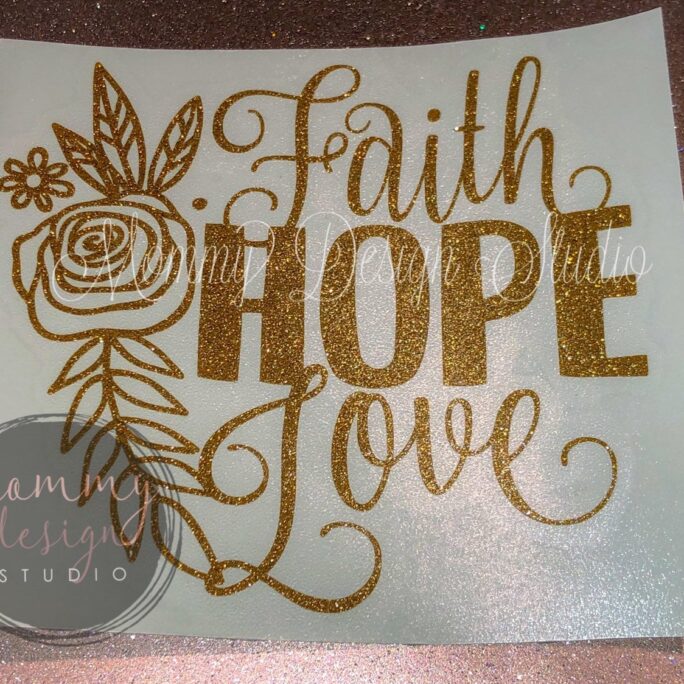 Faith Hope & Love Decal - Car Tumbler Windshield Customized Bible Wedding Favors 1 Chor 1313 Christian