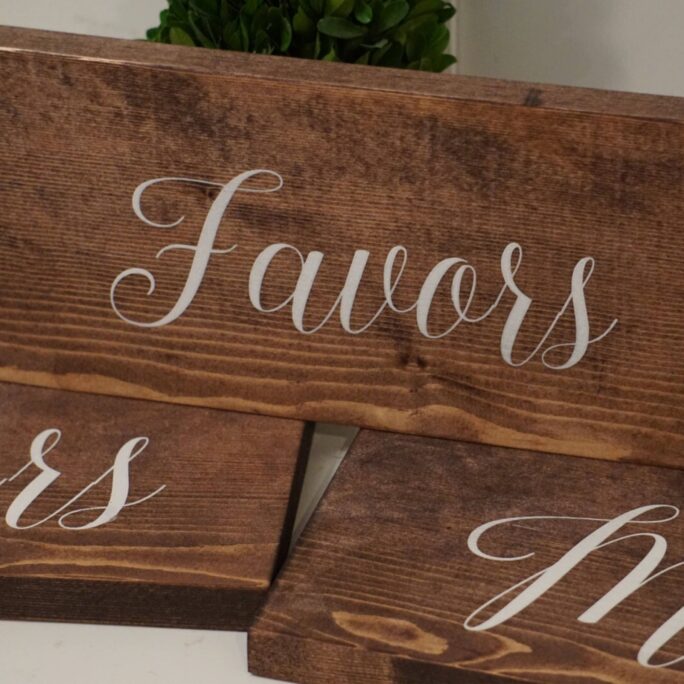 Favors Wedding Sign. Wedding Favor Table Prop. Wood Rustic Wood Decor