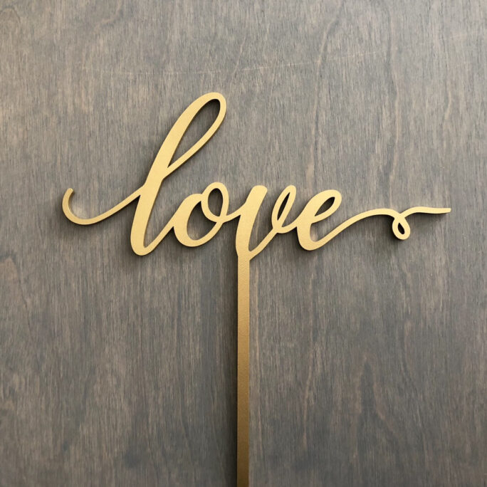 Love Cake Topper V2, 6" Inches Wide, Version 2, Amor Topper, Laser Cut Wood Rustic Ngo Creations