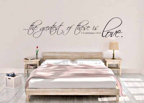 Vinyl Decal | 1 Corinthians 1313 "The Greatest Of These Is Love" Love, Romance, Engagement, Wedding, Anniversary, Valentine's Day Decor