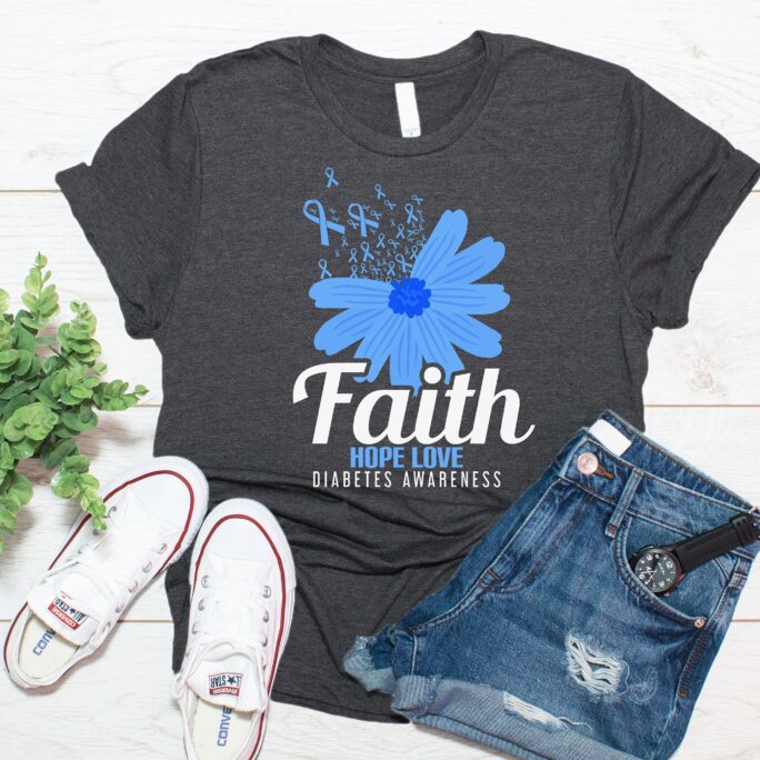 Diabetes Awareness Shirt/Faith Hope Love T Tank Top Hoodie Sweatshirt
