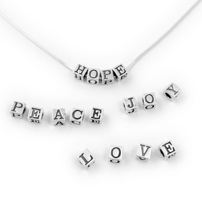 Advent Necklace - You Add A Word Each Week in Hope Peace Joy Love | Sterling Silver