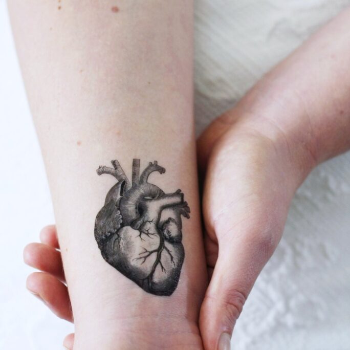 Human Heart Temporary Tattoo/Vintage Love Lovers Gift Idea