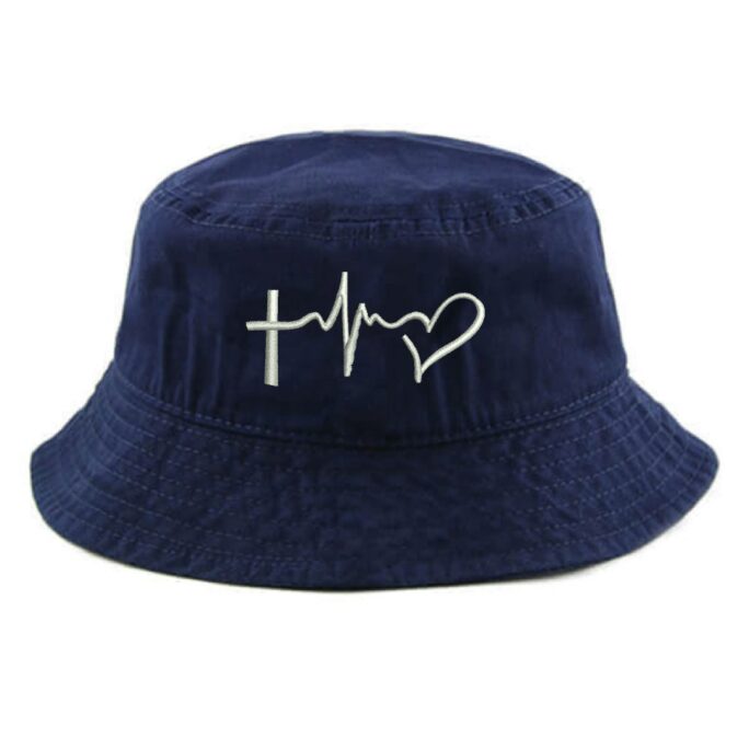 Ink Stitch 1500 Adult & Kids Unisex Faith Hope Love Embroidered Summer Cotton Bucket Hats - 8 Colors