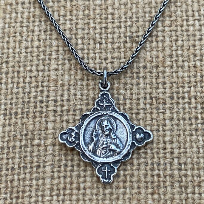 Beautiful Sterling Silver Antiqued Faith 18in Necklace 