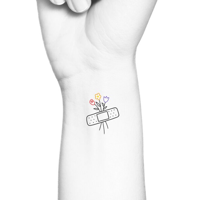 Floral Band-Aid Temporary Tattoo/Self Love & Healing Temp