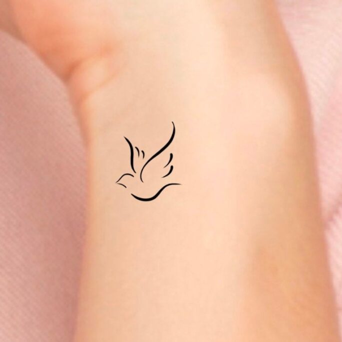 Dove Temporary Tattoo/ Small Dove Tattoo/Bird Outline Tiny Love Religious