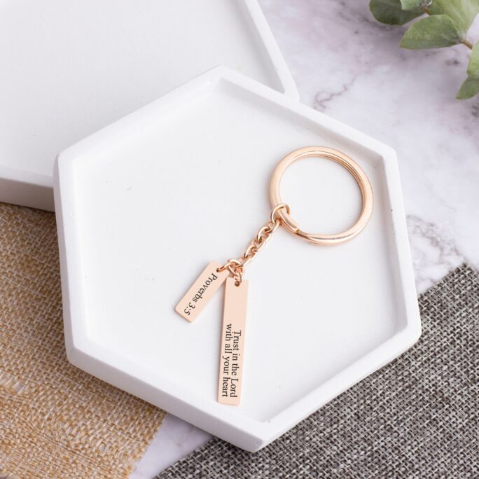 Custom Motivation Keychain For Mother Day Gift Bible Verse Bar Gold Charm Bridesmaid Religious Baptism Engrave Key Ring