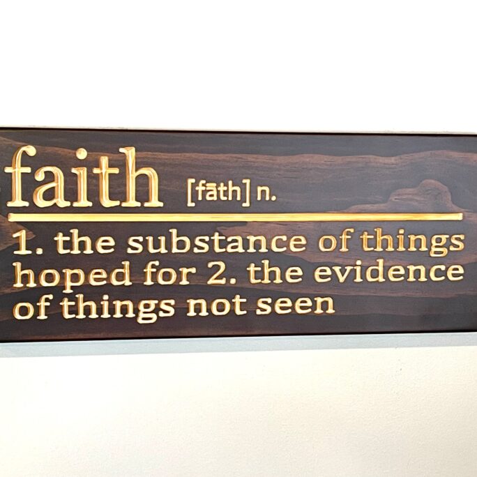 Faith Sign - Definition Wall Art- Carved Wooden Sign Hebrew 11 1 Bible Verse Rustic Wood Faith Hope Engraved