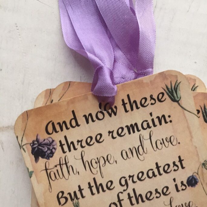 Gift Tags Faith Hope Love Inspirational Scripture Favor Religious Set Of 4