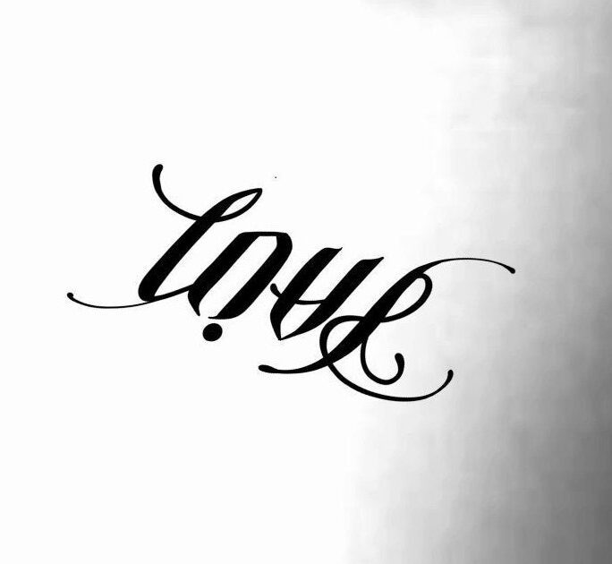 Love Pain Ambigram Temporary Tattoo