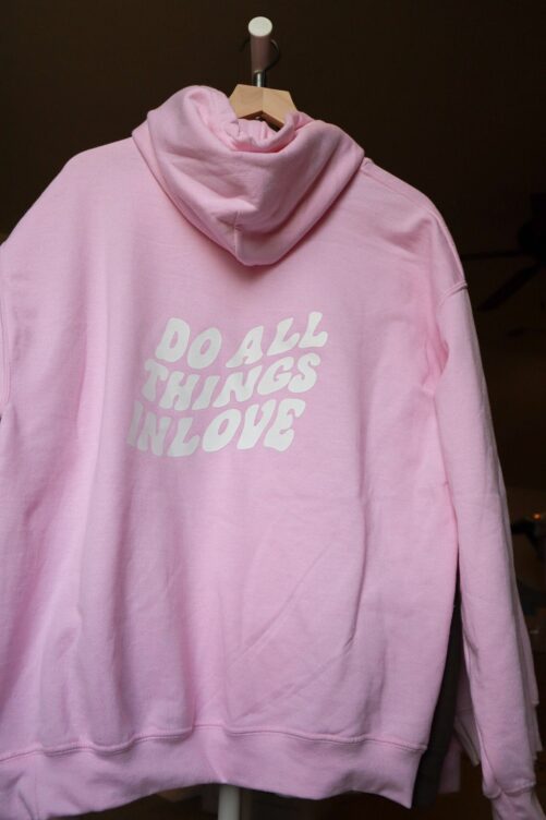 1 Corinthians 1614 Do All Things in Love Design | Hoodie Light Pink, Blue, Or Black