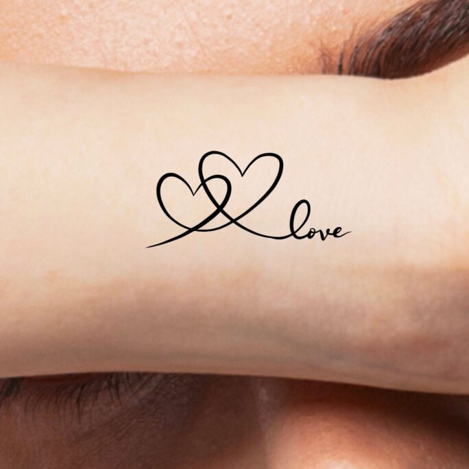 Connecting Hearts Love Temporary Tattoo