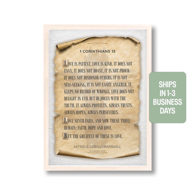 1 Corinthians 13 Personalized Print Or Framed | Parchment