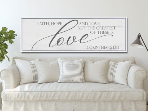 1 Corinthians 13 Sign, Faith, Hope, & Love Bible Verse Sign