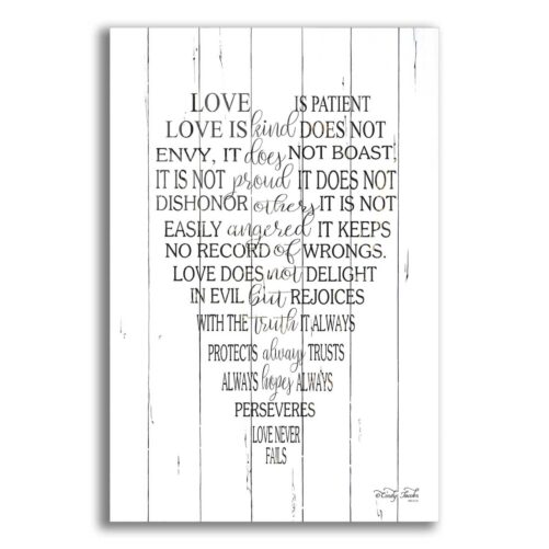 Acrylic Glass Wall Art "Love Is Patient Ii' By Cindy Jacobs