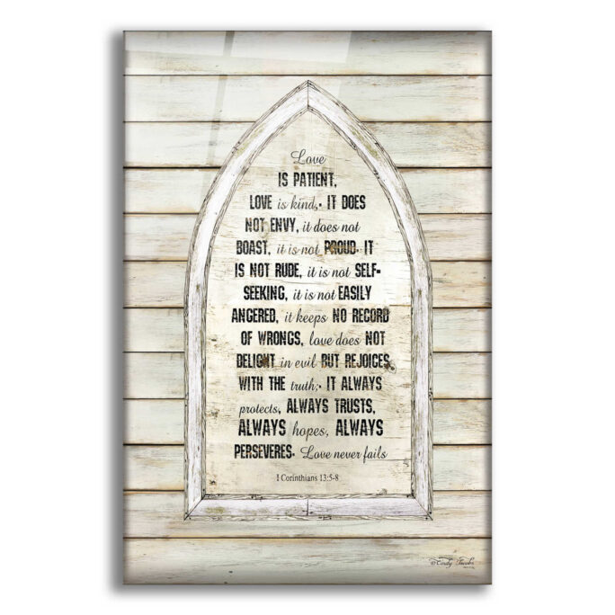 Acrylic Glass Wall Art "Love Is Patient Verse Arch' By Cindy Jacobs