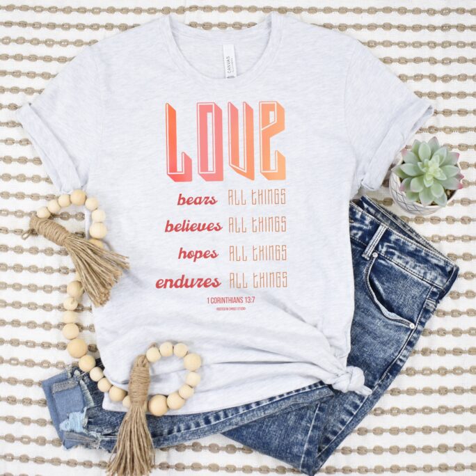 Christian Love Shirt, 1 Corinthians 13 7 Short-Sleeve Unisex T-Shirt