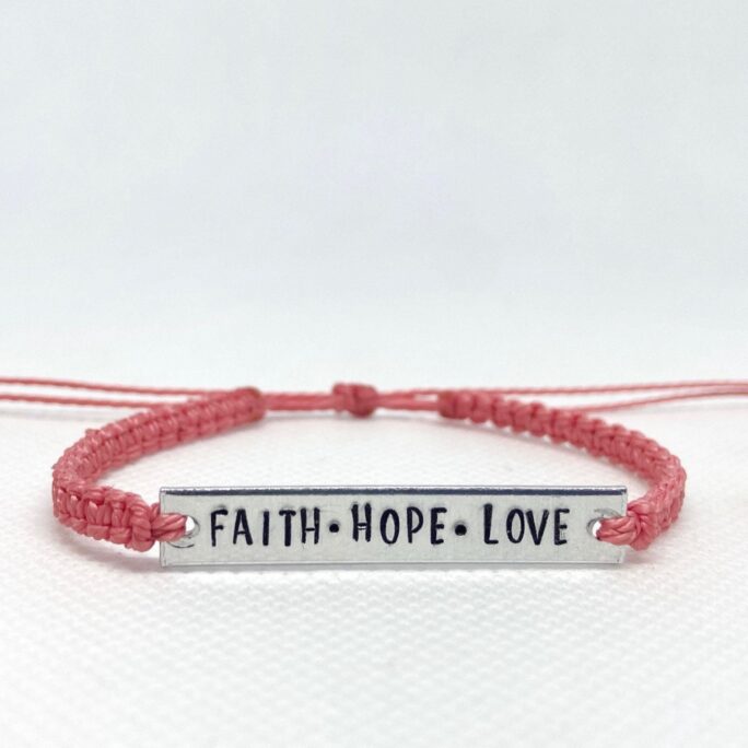 Custom Color "Faith Hope Love" Christian Bracelet | Waterproof & Adjustable Friendship Christian Gift Baptism