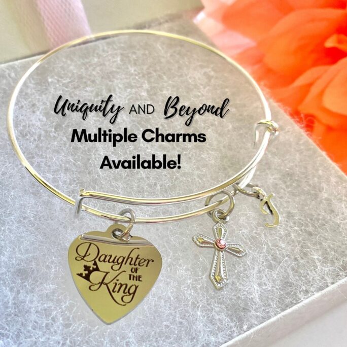 Daughter Of The King, Personalized Confirmation Bracelet, Faith, Hope, Love, Christian Jewelry, Gift, Name Cross