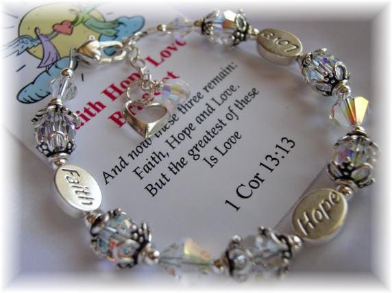 Faith Hope Love Bracelet Inspirational Jewelry