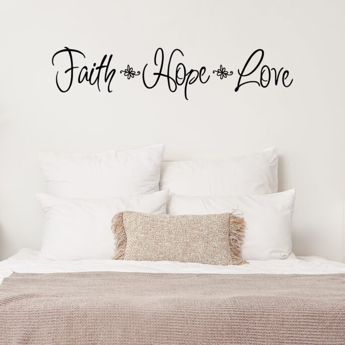 Faith Hope Love Wall Decal Sticker, Art, Home Decor