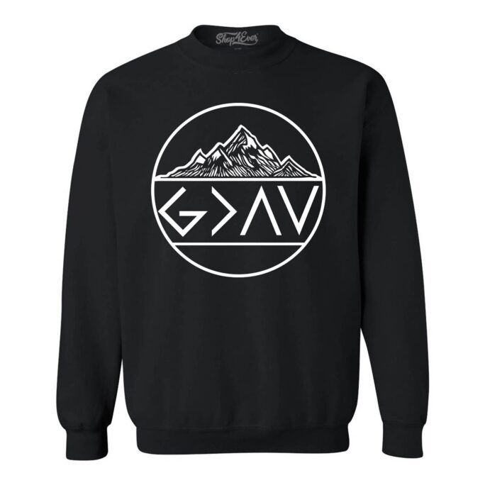 God Is Greater Than The Highs & Lows Christian Crewneck Sweatshirts