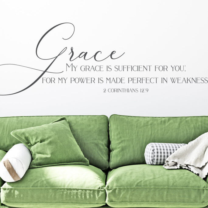Grace Vinyl Wall Decal - Bible Verse Decal Inspirational Faith Decor