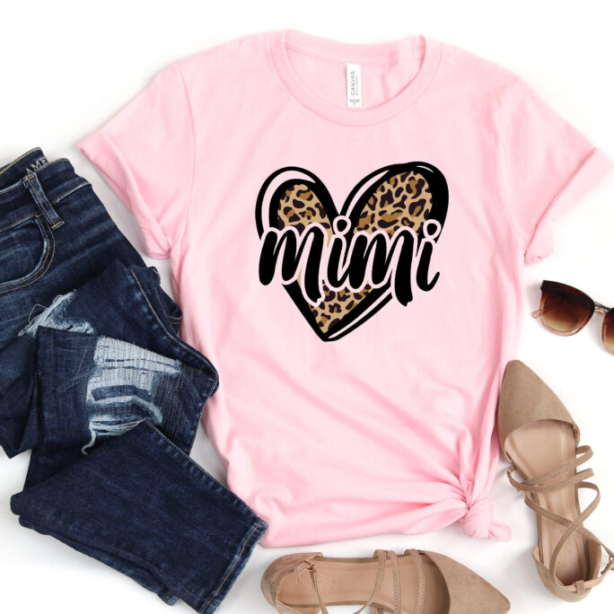 Leopard Mimi Shirt, Cheetah Print Shirt, Mimi Gift, Grandma Shirt, Mothers Day, Mimi-Life Shirt, New Mimi Shirt, Grandma Tee, Leopard Heart