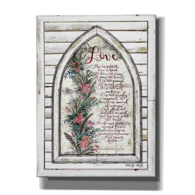 Love Is Patient Arch With Flowers By Cindy Jacobs, Canvas Wall Art