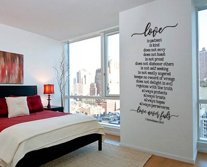 Love Is Patient Kind 1 Corinthians 134-8 Master Bedroom Vinyl Wall Decal
