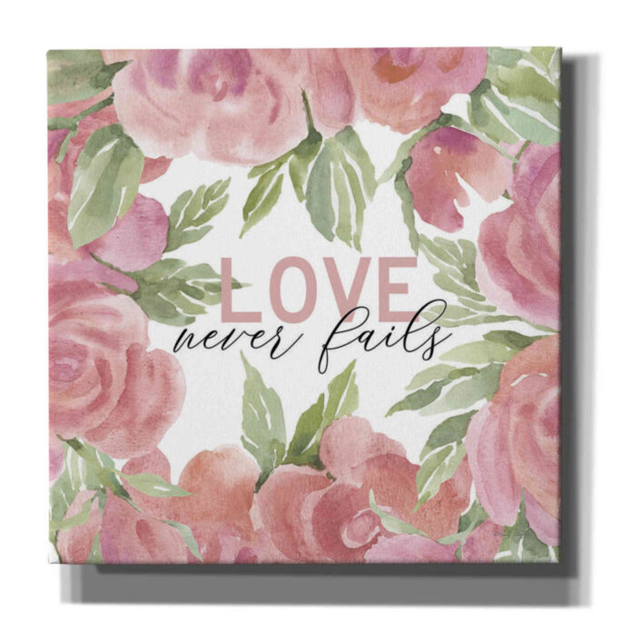 Love Never Fails Roses By Cindy Jacobs, Canvas Wall Art