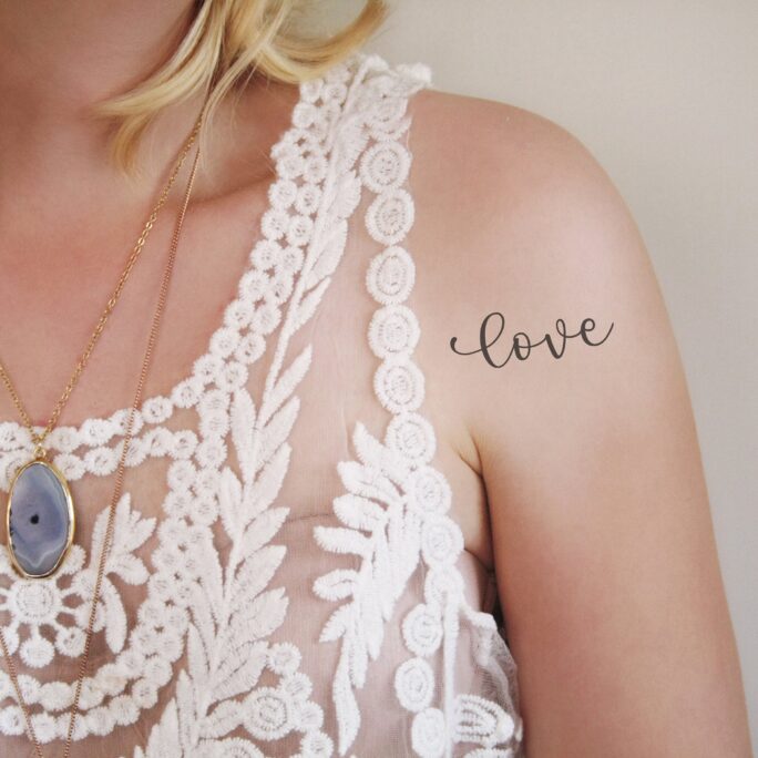 Love Temporary Tattoo/Word Small Quote Love Lovers Lover Gift Valentines Day