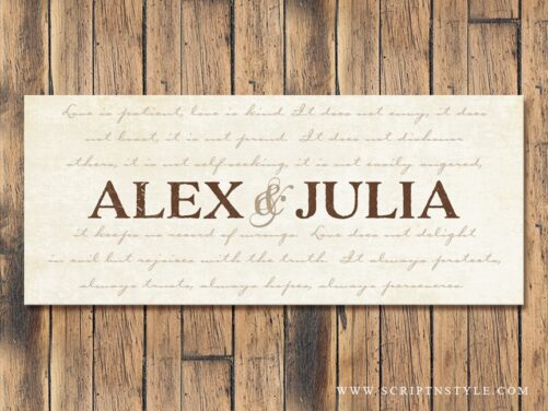 Personalized Wedding Gift, 1 Corinthians 13 Wood Name Sign, Anniversary Family Plaque