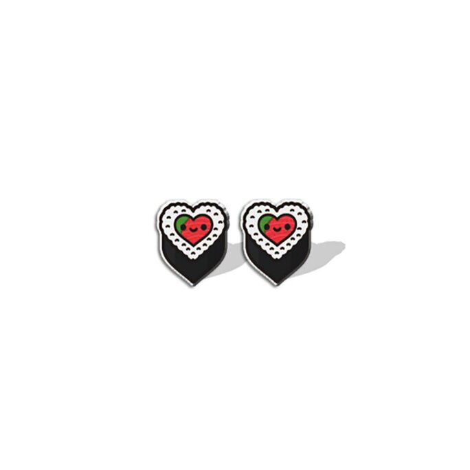 Sushi Stud Earrings | Mini Kawaii Happy Rice Ball California Roll Post Girl Teen Foodie Valentine Love Earring Jewelry Gift