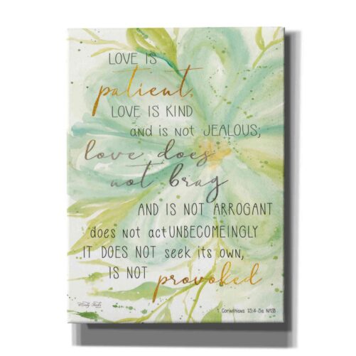 Teal Love Is Patient By Cindy Jacobs, Canvas Wall Art