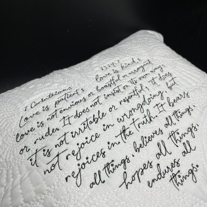 Wedding Gift Pillow, 1 Corinthians 13 Love Is Patient Scripture, Christian Gift For Couple, Bridal Shower Gift, Personalized 18x18 Pillow