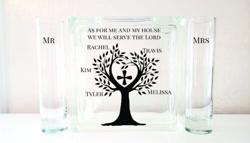 As For Me & My House We Will Serve The Lord | Wedding Unity Sand Ceremony Set Blended Family Family-Tree-Tpuwus567