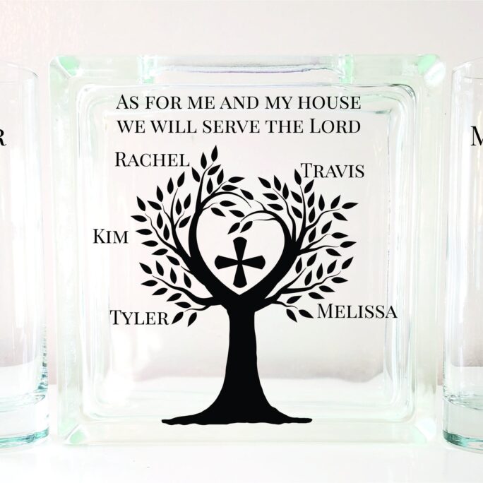 As For Me & My House We Will Serve The Lord | Wedding Unity Sand Ceremony Set Blended Family Family-Tree-Tpuwus567