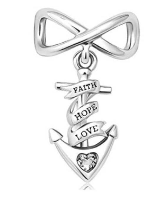 Faith, Hope, & Love Achor Charm Pandora Bracelets, Necklace Keychains