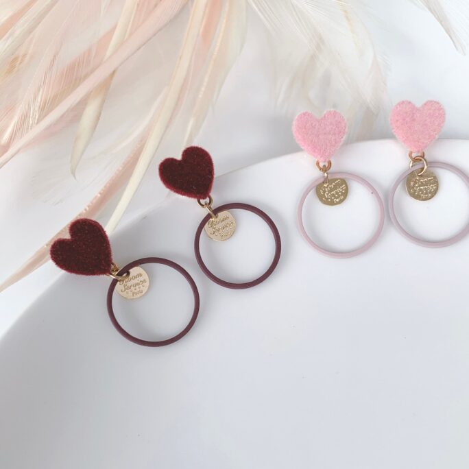 Heart Earring, Love Earrings, Cute Room Service Valentine Jewelry, Girlfriend Gifts