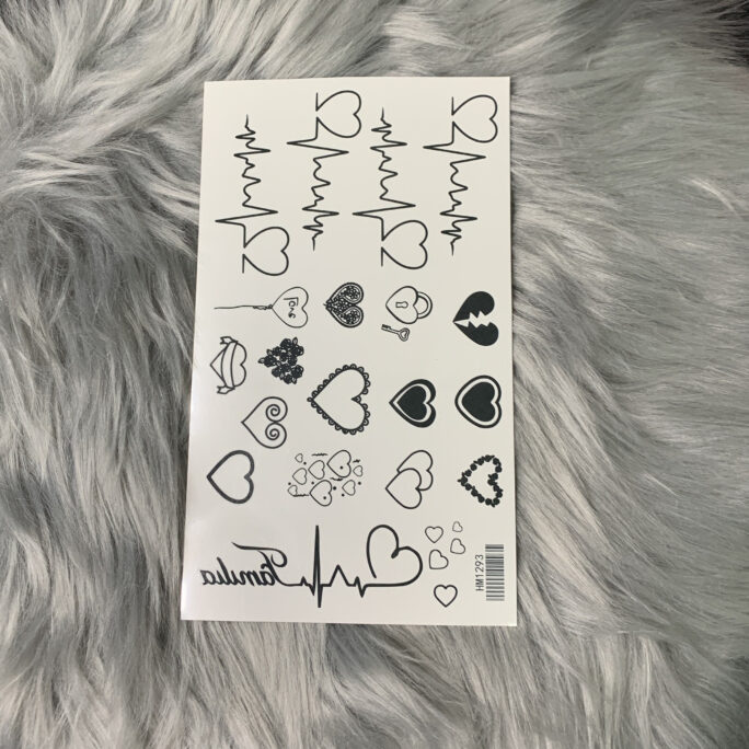 Black Heart & Beat Temporary Tattoos | 1 Sheet Love Ekg Realistic Crafting Supply Click For More Details