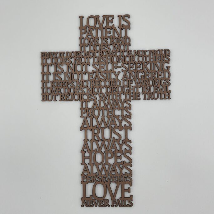 Corinthians 13 4 Love Is Patient Prayer Cross, Bible Verse Wall Art, Catholic Gifts, Christian Art