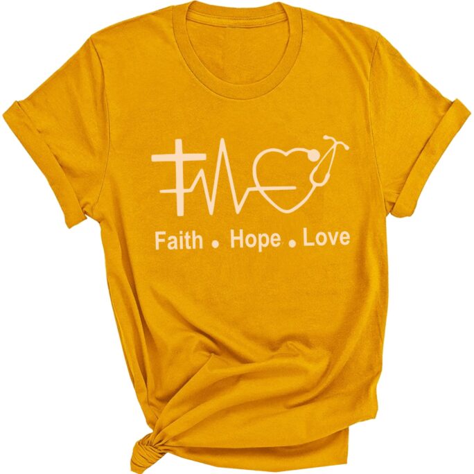 Faith Hope Love Nurse Shirt, Gift For Nurse, T-Shirt School Supplies T-Shirt