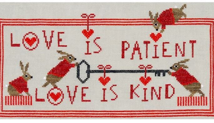 Artful Offerings Love Is Patient Love Kind Cross Stitch Pattern ~ Valentine