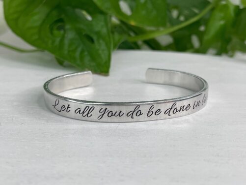 Let All That You Do Be Done in Love | 1 Corinthians 1614 Scripture Bracelet Prophetic Jewelry Christian Gift For Women