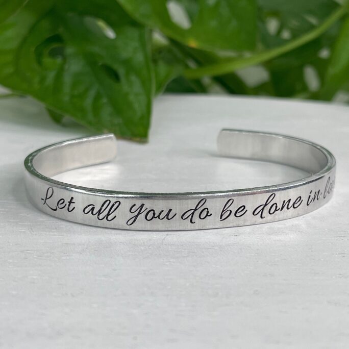 Let All That You Do Be Done in Love | 1 Corinthians 1614 Scripture Bracelet Prophetic Jewelry Christian Gift For Women